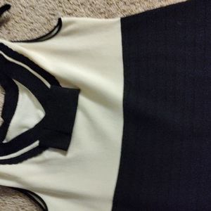 Cream and black dress